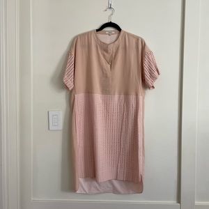 Madewell light pink eyelet shift dress
